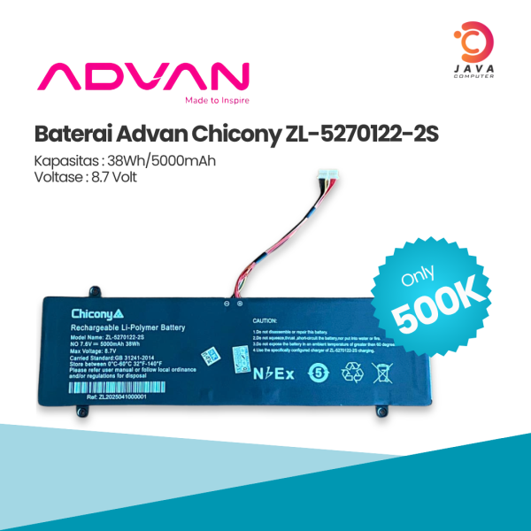 Baterai Internal Advan Chicony ZL-5270122-2S
