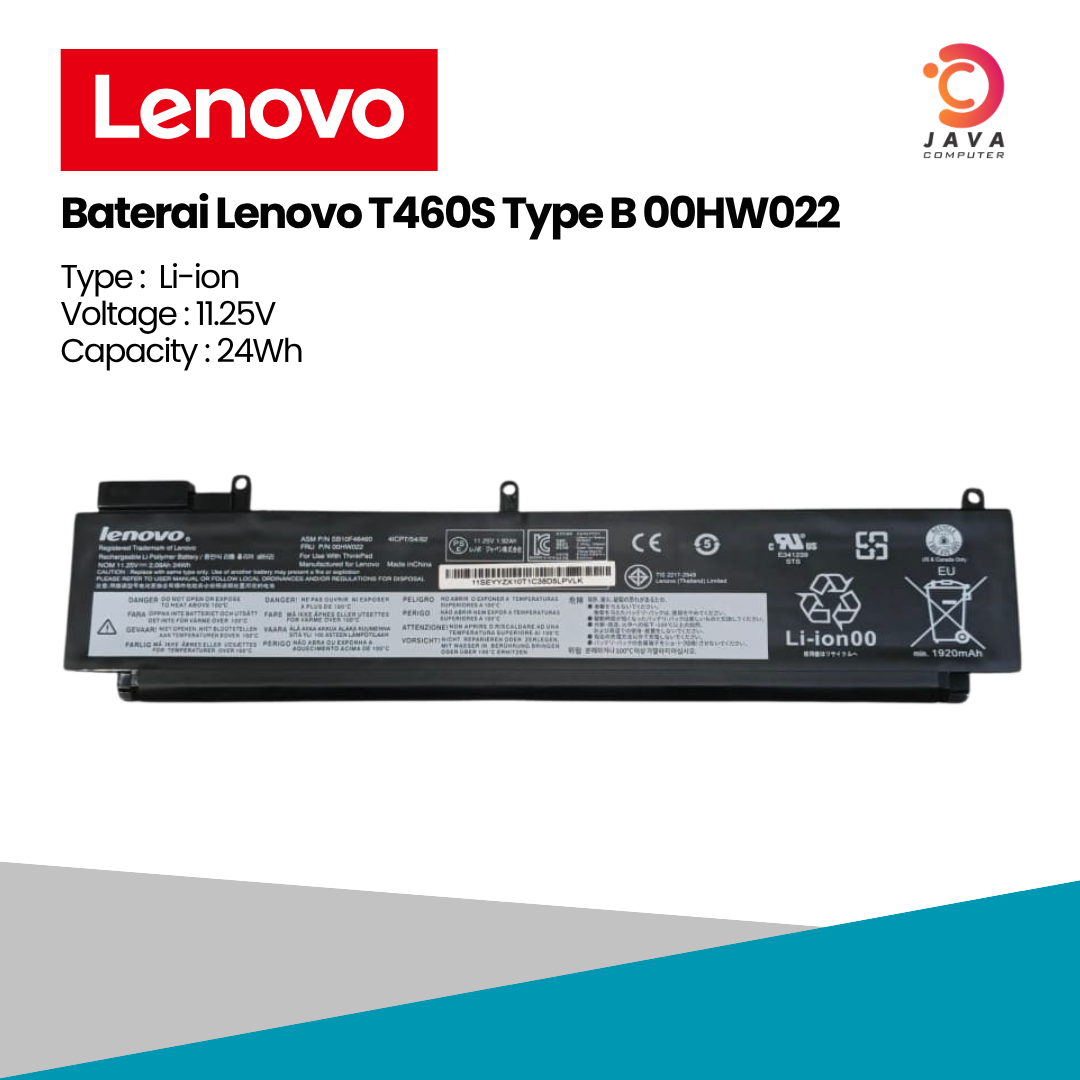 Baterai Lenovo T460S Type B