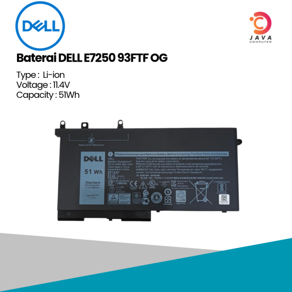 Baterai Dell E7250 93FTF OG